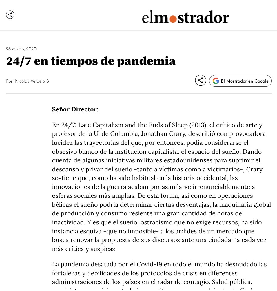 24/7 en tiempos de pandemia, El Mostrador
